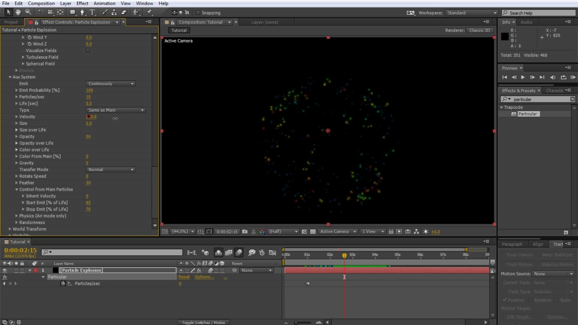 Creating Fireworks in Adobe After Effects with Trapcode Particular