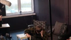 Billie behind the scenes, take 2 of Connor phoning police
